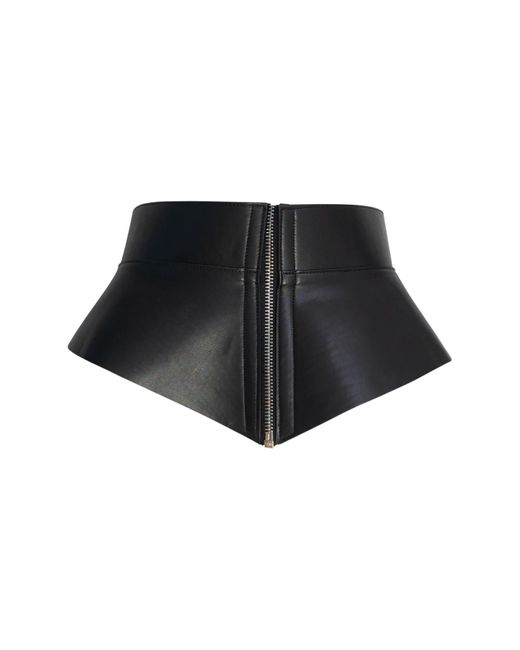 Circular Path Black Lace Up Corset Belt