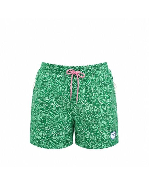 Live Kolibri Green Abstract Swim Trunks for men