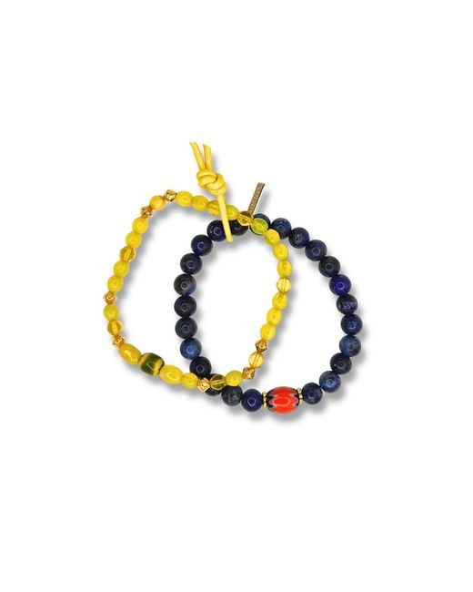Jaredjamin Yellow Trail Blazer Bracelet Set for men
