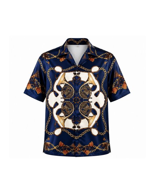 Hustle Blue Music Is The Answer Satin-Shirt for men