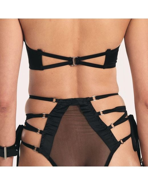 Lunatic Femme Black Boa High-Waisted Panty