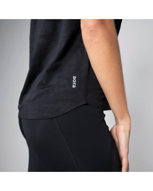Aora Athletics Black Ultra-Light Eco-Friendly Performance T-Shirt For – Breathable Quick-Dry Lightweight Sustainable Athletic Top