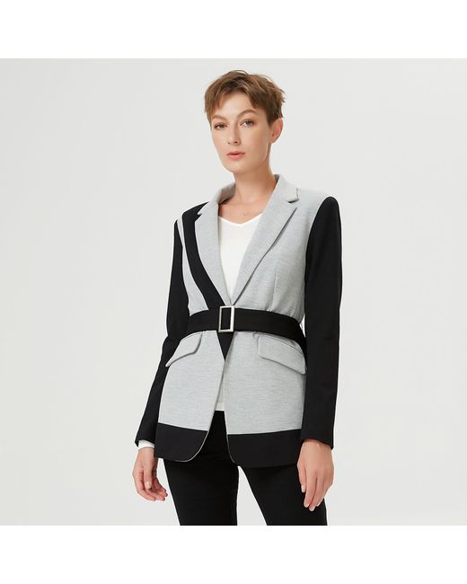 Smart and Joy Black Color Block Tailor Jacket