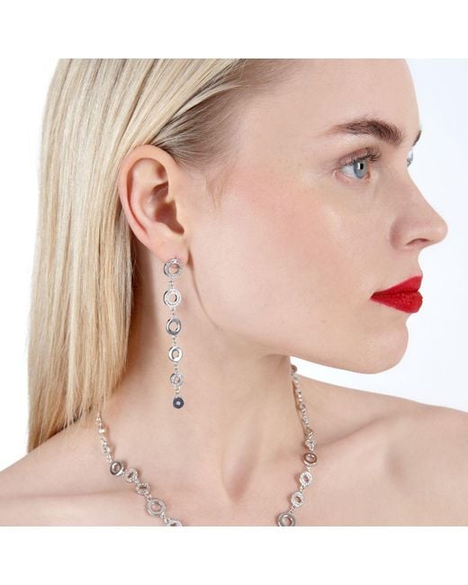 Lucy Quartermaine Metallic Solid Sterling Art Deco Halo Necklace