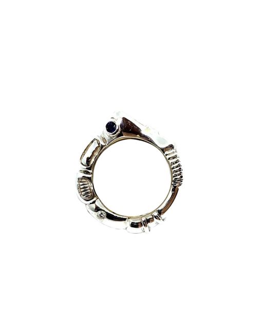 Tg-Jewellery by Tamara Gervasio Metallic Organic Matter Ring Sapphire And Cubic Zirconia