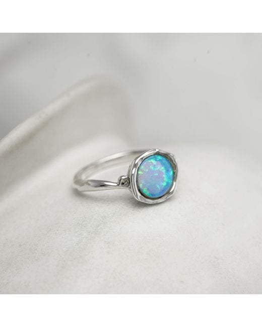 Isla Silver Blue Opal Solitaire Ring