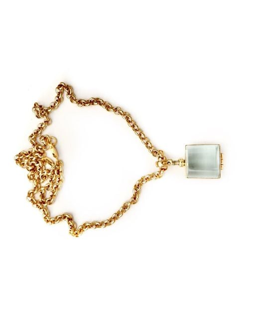 Persia Dona Jewelry Metallic Mini Square Locket Pendant Necklace
