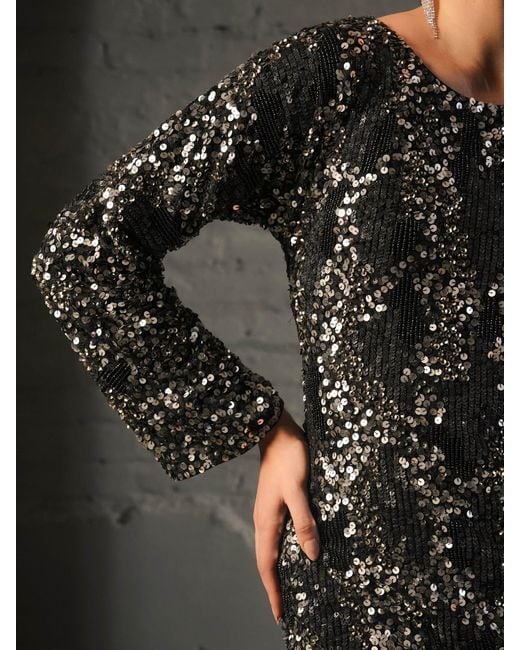 Rose & Nancy Black Eden Beaded Mini Dress