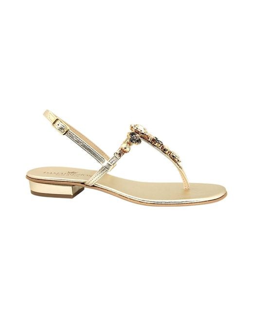 DAMAPREZIOSA Metallic Neutrals Sofia Platinum Jewel Sandal