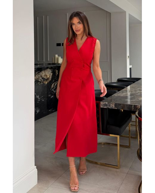 Girl In Mind Hazel Tailored Sleeveless Midi Dress