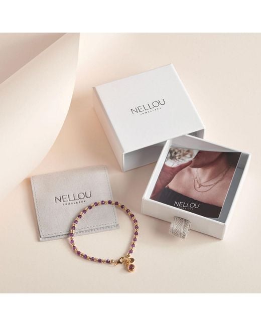 Nellou Jewellery Metallic Gem Dot Birthstone Necklace September Lapis Plated Sterling