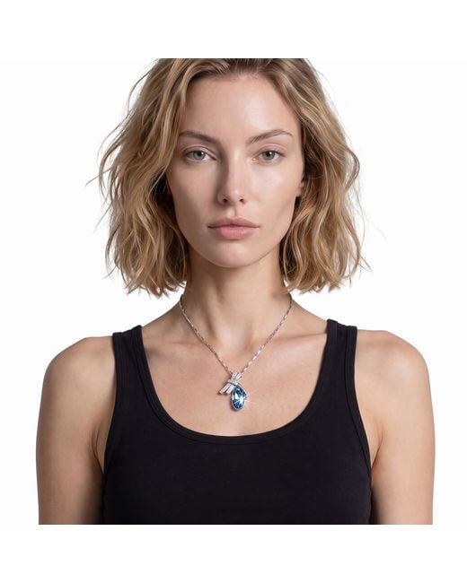 Modenaire Metallic Dragonfly Egg Crystal Pendant Necklace