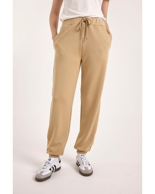 Brodie Cashmere Natural Piping Detail Cuffed Jogger