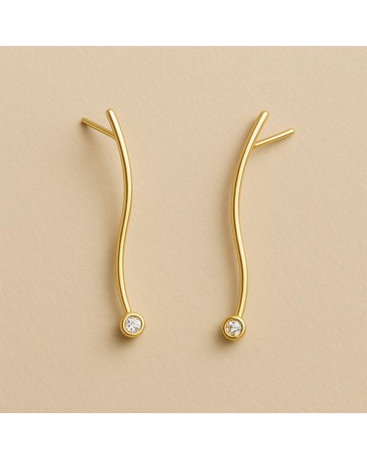 Lily Flo Jewellery Metallic Light Line Arc Earrings