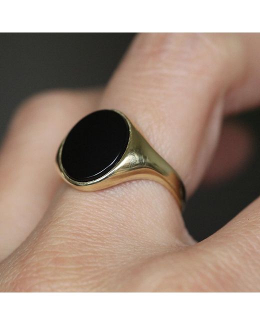 VicStoneNYC Fine Jewelry Metallic Handmade Onyx Bold Solid Ring for men