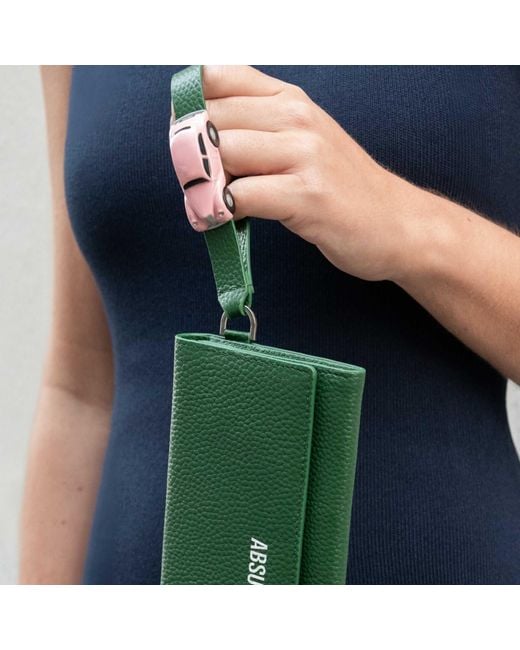 Absurde Green Parking Leather Bifold Wallet