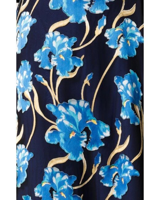 SACHA DRAKE Blue Linnee Wrap Midi Dress