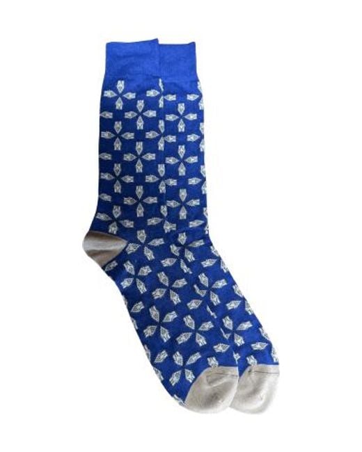 Lazyjack Press Blue Just The Tip Socks for men
