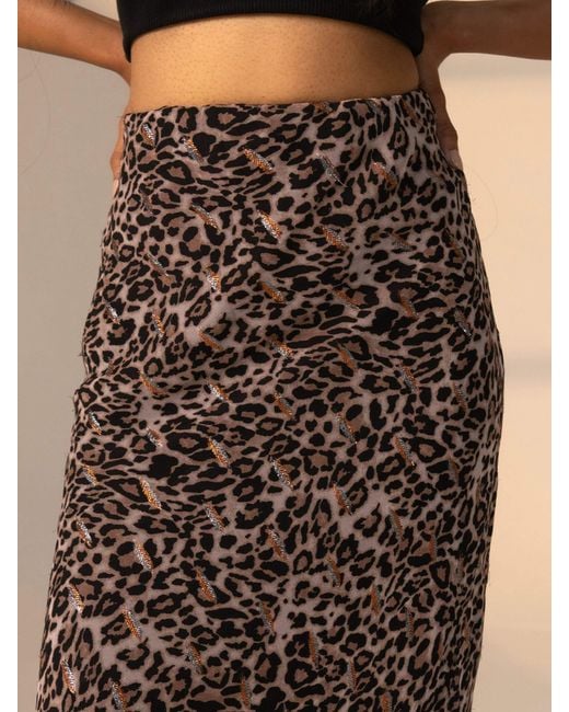 Rose & Nancy Brown Sienna Animal Print Skirt