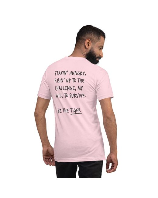 Anchor and Crew Pink Cotton Think Ocean Tiger Aspirations Cotton Embroidered T-Shirt for men