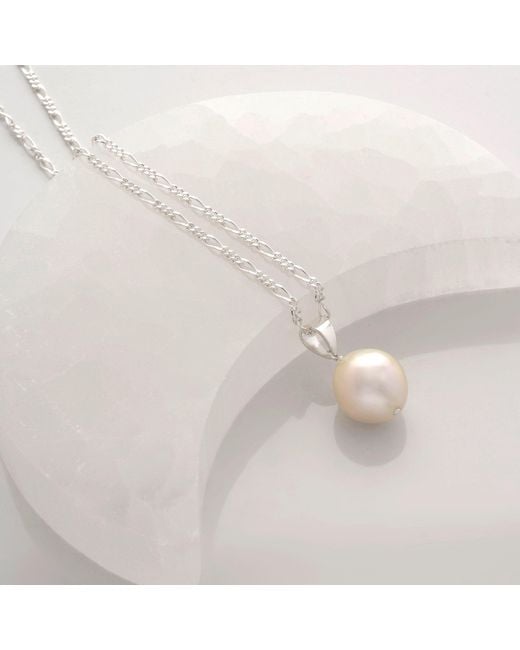 Nellou Jewellery Metallic Ellen Large Pearl Necklace Sterling