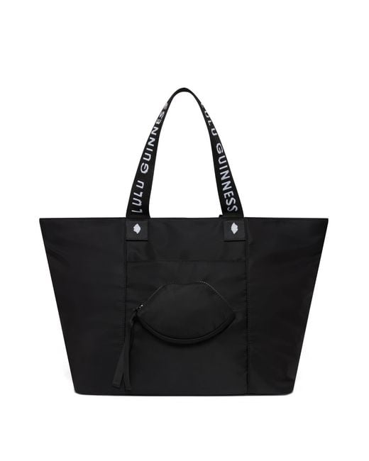Lulu Guinness Black Nylon Macy Tote Bag
