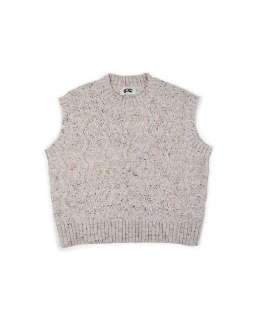Gigi Knitwear Gray Neutrals Bubble Vest