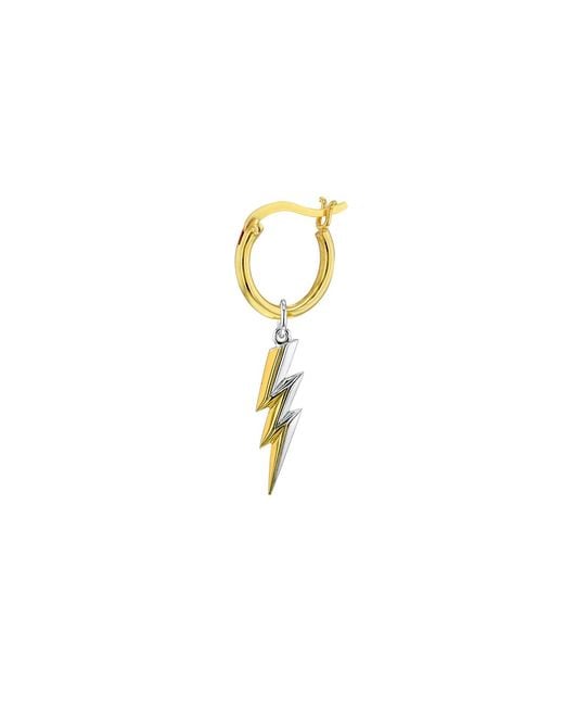 True Rocks Metallic 18Kt Plated & Sterling Bolt Charm On Hoop for men