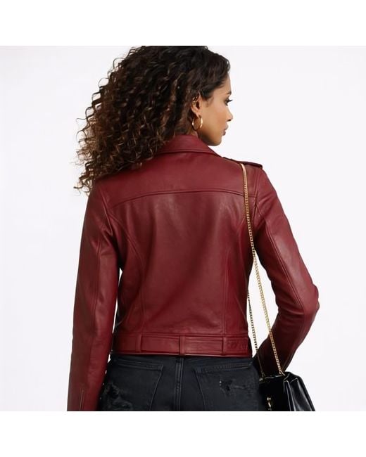 Zasta Studio Red Ale Biker Leather Jacket