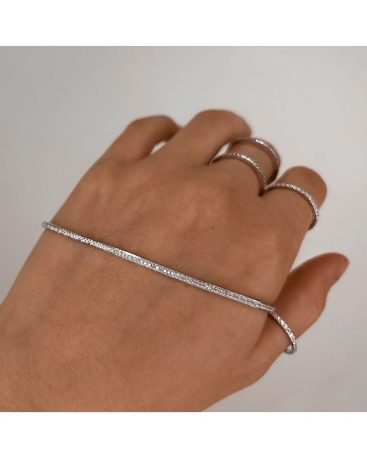 SALLY SKOUFIS Metallic Naked Palm Cuff With Made Cz Diamond Stimulant