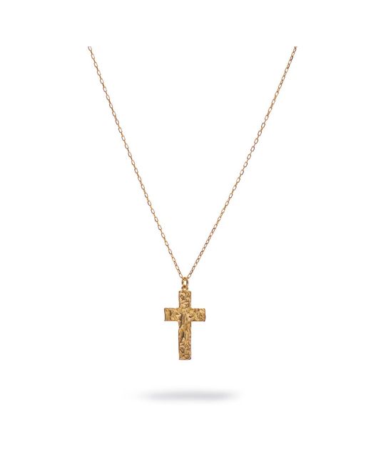 Ebru Jewelry Metallic Divine Faith Minimalist Cross Necklace
