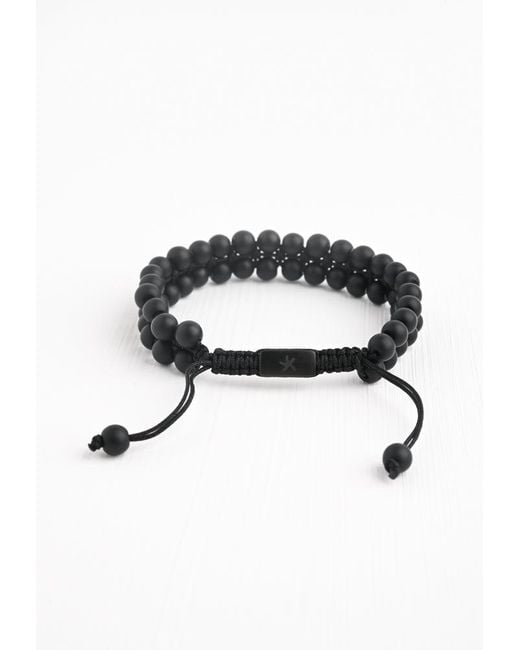 Starfish Project Black Helix Matte Agate Rope Beaded Bracelet for men
