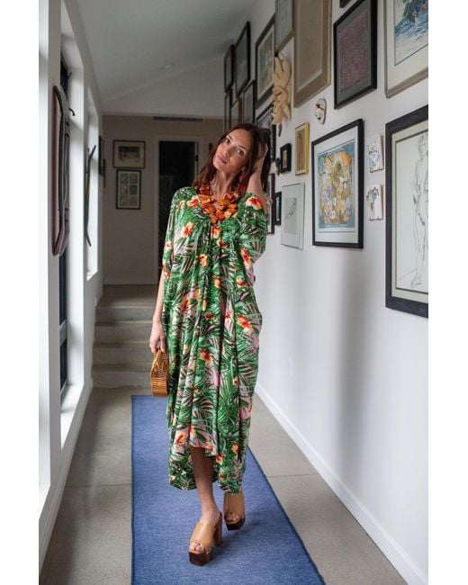 Jennafer Grace Green Hilo Garden Caftan