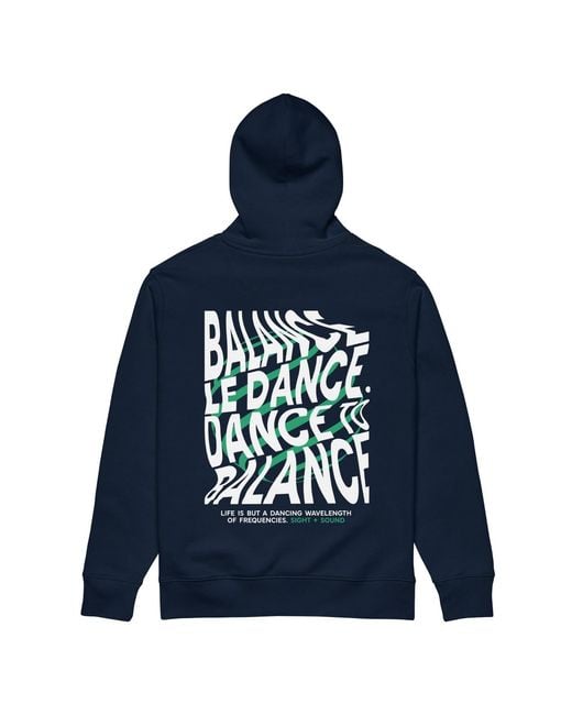 Anchor and Crew Blue Balance Le Dance Disco! Organic Cotton Embroidered Heavyweight Hoodie for men