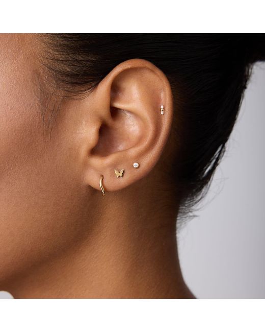Vanhi White 14K Solid Bezel Set Lab-Grown Diamond Flat Back Stud