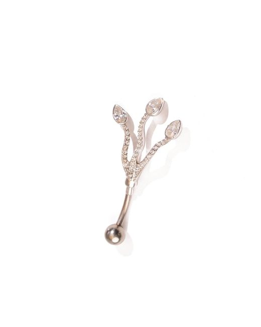 Ebru Jewelry Metallic Triple Drop Diamond Sterling Belly Piercing