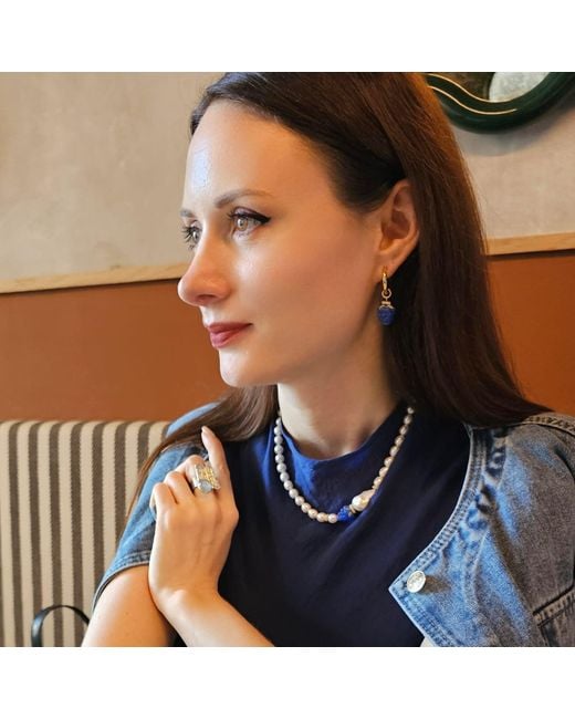 Farra Metallic Freshwater Pearls With Raspberry Necklace