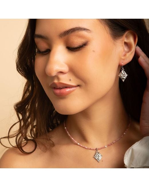 Seven Saints Metallic Aquarius Vintage-Style Dangle Earrings, Rhodium Plated