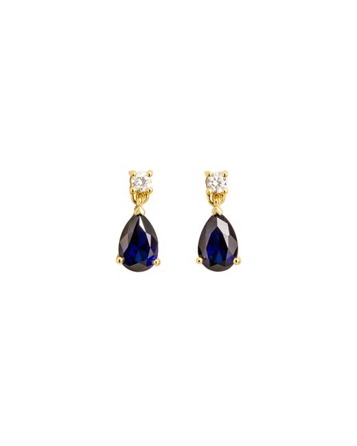 Juvetti Blue Pisa Sapphire & Diamond Pear Drop Earrings