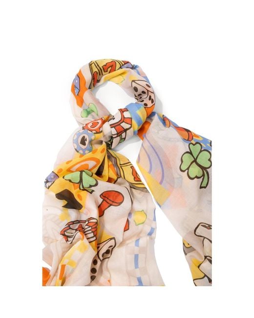 Saachi Metallic Casino Printed Multi Scarf