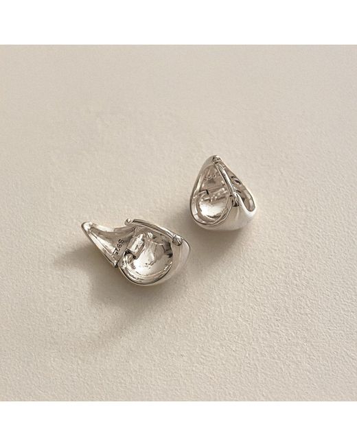 Cote Cache Metallic Triangle Dome Huggie Hoop Earrings