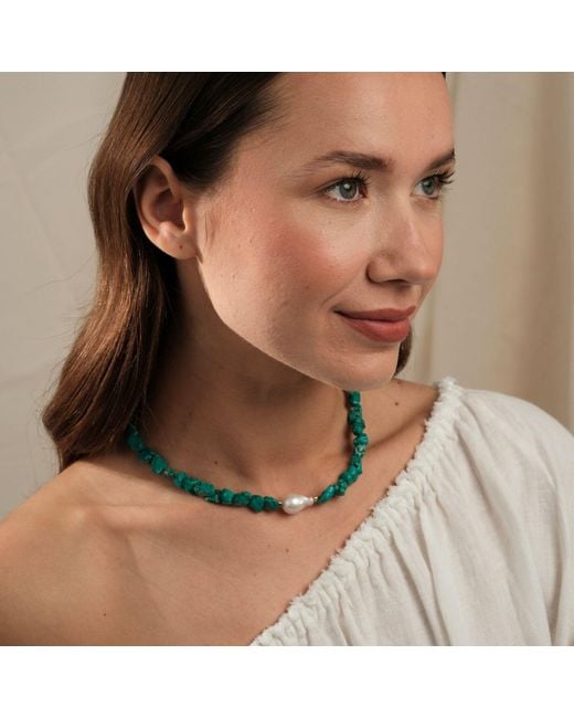 LINYA JEWELLERY Blue Ephyra Baroque Pearl Necklace