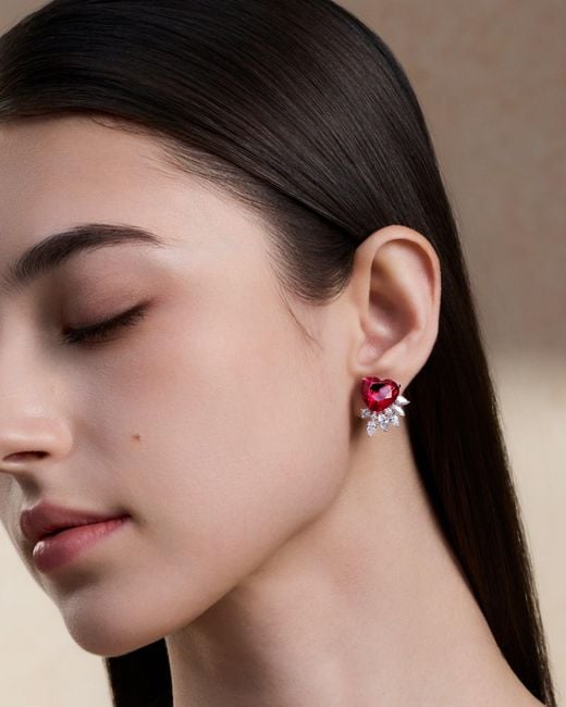 Arte Madrid Red Casa Real Insignia Heart Earrings