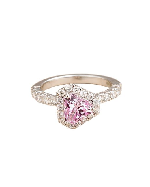 Juvetti White Diana Ring With Sapphire And Diamonds Set