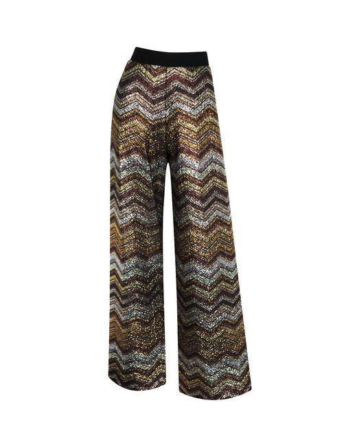 Me & Thee Gray Namaste Metallic Stripe Wide Leg Trouser