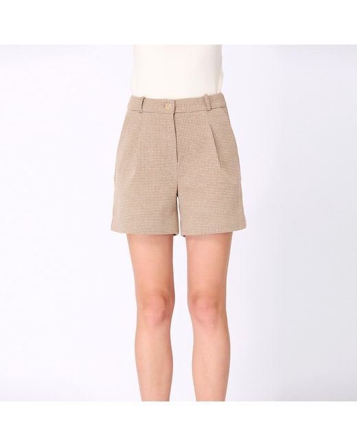 Smart and Joy Natural Micro Houndstooth Short Pants