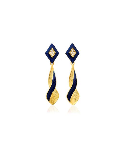 Milou Jewelry Blue Infinity Earrings With Zircon