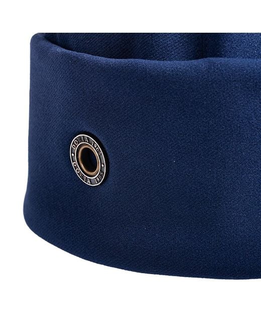DORIA 1905 Blue Soft Brushed Crepe Puffy Beanie