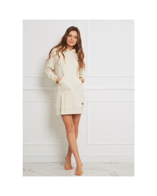 Oh!Zuza White Neutrals Hooded Dress