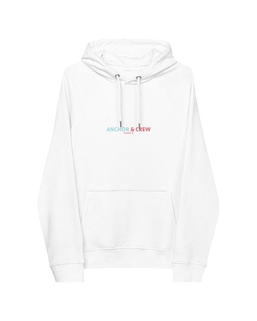 Anchor and Crew White One Moon Safari Editions Organic Cotton Hoodie for men